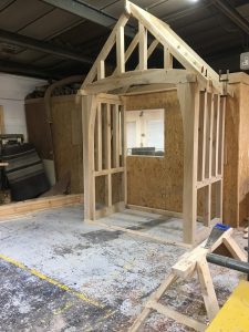 porch frame under construction